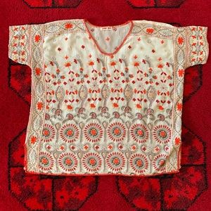 Johnny Was Melia Blouse embroidered short sleeve top